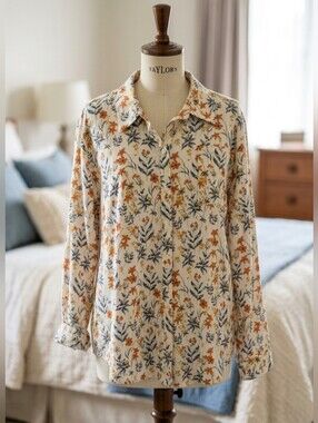 ​Spartina 449 Earthy Botanical Casual Chic Button-Down • Women's XXL